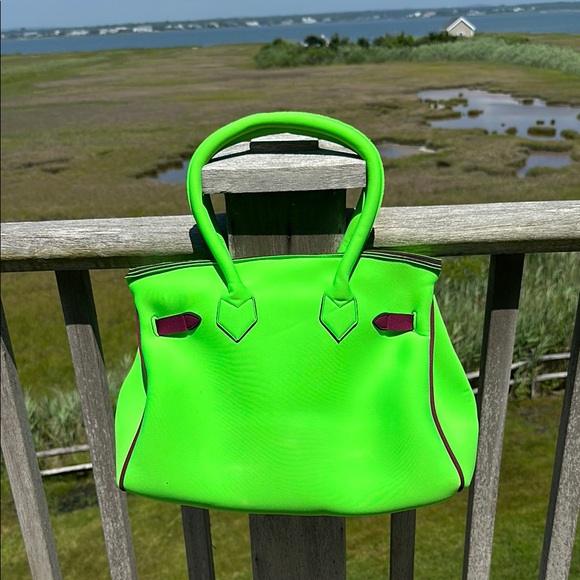 Source Unknown Green Satchel with Structured Design - Picture 3 of 4